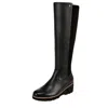 Vionic Ashland Knee High Wedge Boot Black Leather J0749m1001 Women's In Black