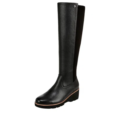 Vionic Ashland Knee High Wedge Boot Black Leather J0749m1001 Women's
