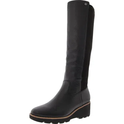 Vionic Ashland Womens Zipper Leather Knee-high Boots In Black