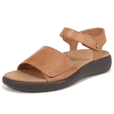 Vionic Awaken Sandals Women'sw Brown Leather Round Toe Ankle Strap Zogg2944