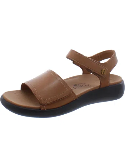 Vionic Awaken Womens Leather Adjustable Slingback Sandals In Multi