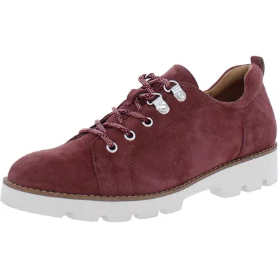 Vionic Ballari Womens Suede Lace-up Oxfords In Burgundy