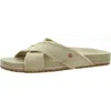 Vionic Beach Panama Womens Canvas Slip On Slide Sandals In Green