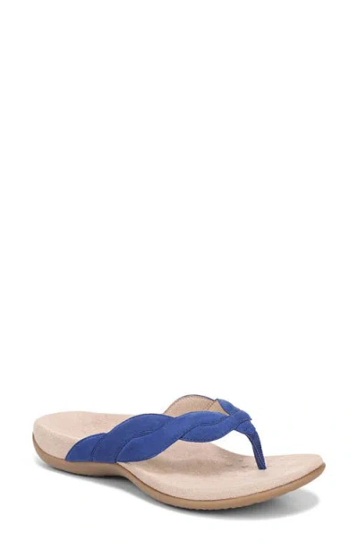 Vionic Bella Braid Flip Flop In Blue