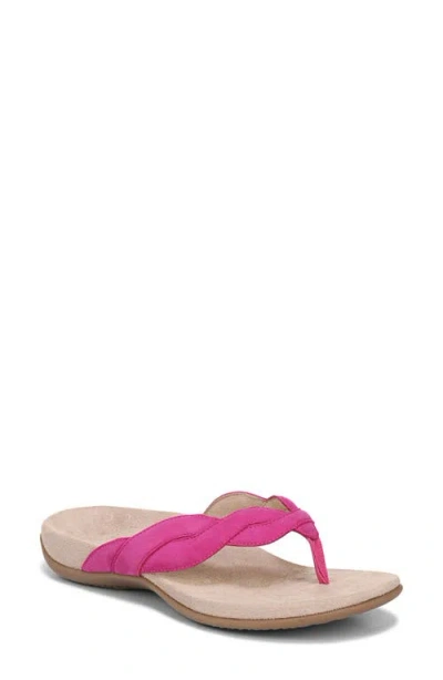 Vionic Bella Braid Flip Flop In Purple