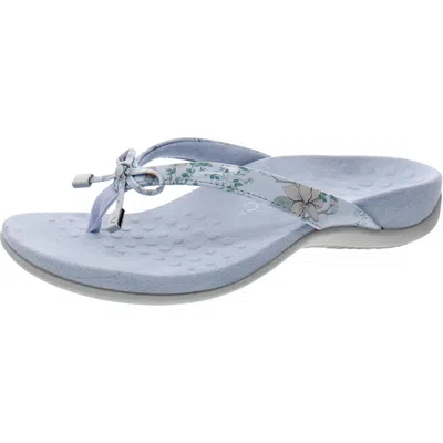 Vionic Bella Ii Womens Patent Flip-flops In Blue