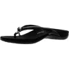 Vionic Bella Womens Faux Leather Slip On Thong Sandals In Black