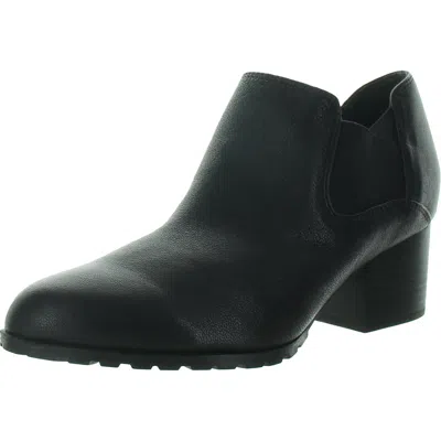 Vionic Belmont Womens Solid Leather Ankle Boots In Black