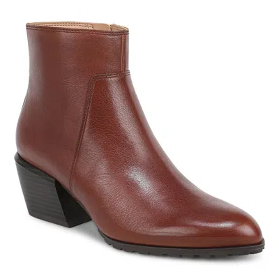Vionic Bianca Short Boot In Baked Clay Brown Leather