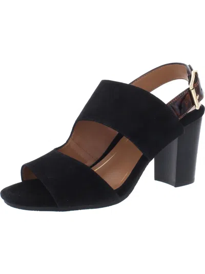 Vionic Bianca Womens Suede Ankle Strap Block Heels In Black