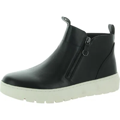 Vionic Brinkely Womens Leather Arch Support Fashion Sneakers In Black