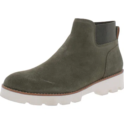 Vionic Brionie Womens Suede Chelsea Boots In Green