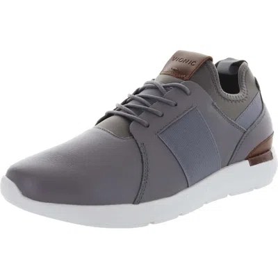 Vionic Caleb Mens Leather Lifestyle Slip-on Shoes In Gray