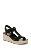 Vionic Wide Width Calera Espadrille Wedge Sandal In Black