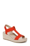 Vionic Calera Espadrille Wedge Sandal In Cherry Tomato
