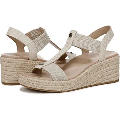 Vionic Calera Sandals 6w Cream Leather Wedge Heel Espadrille Jzz1274 In Neutral