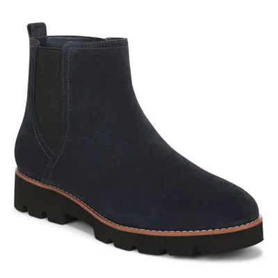 Vionic Cami Ankle Boot In Navy Blazer Blue Suede