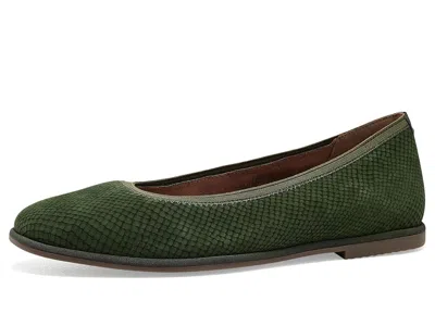 Vionic Caroll 2.0 Women's Flat Shoes Olive Moss Snake Embossed Leather: 9 M