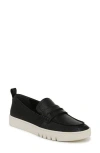 Vionic Chantel Penny Loafer Slip-on Sneaker In Black Leather