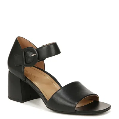 VIONIC CHARDONNAY I7818L1-001 WOMENS BLACK LEATHER 2.5" HEEL SANDALS ZAP398