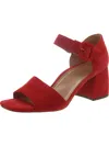 Vionic Chardonny Womens Leather Ankle Strap Block Heel In Red