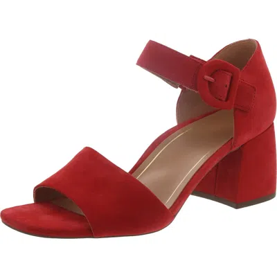Vionic Chardonny Womens Strappy Ankle Strap Block Heel In Red