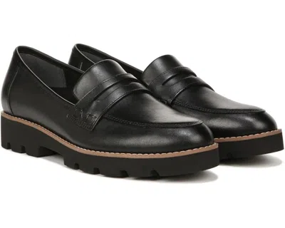 VIONIC CHERYL II LOAFERS WOMEN'S BLACK LEATHER ROUND TOE SLIP-ON ZOGG772