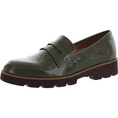 Vionic Cheryl Pnt Womens Padded Insole Slip On Loafers In Green