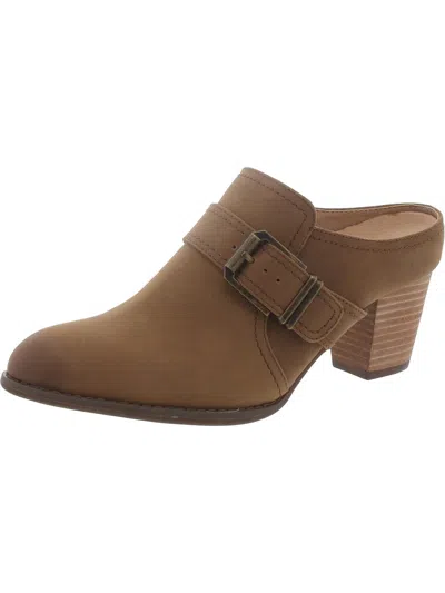 Vionic Cheyenne Womens Suede Slip On Mules In Brown