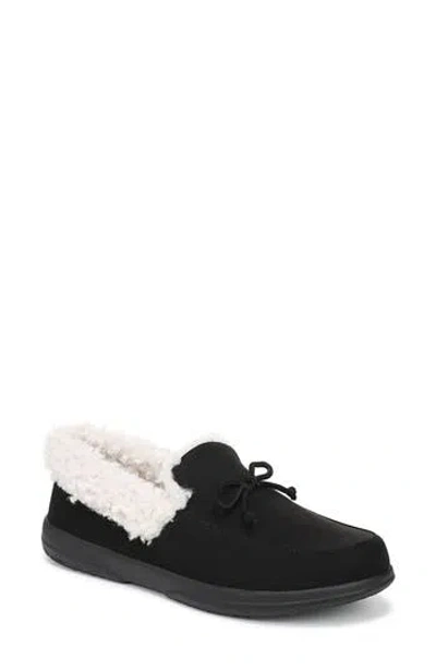 Vionic Claribel Faux Shearling Lined Slipper In Black
