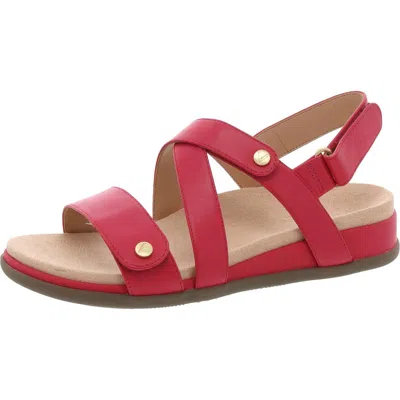 Vionic Cypress Womens Adjustable Leather Strappy Sandals In Pink