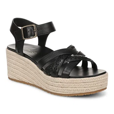 Vionic Dana Wedge Sandal In Black