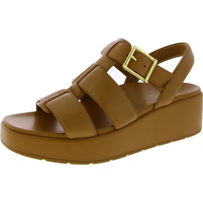 Vionic Delano Womens Leather Strappy Wedge Sandals In Multi