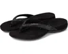 Vionic Dillon Shine Sandals Women's Black Rhinestone Slip On Thong Gal612 In Black