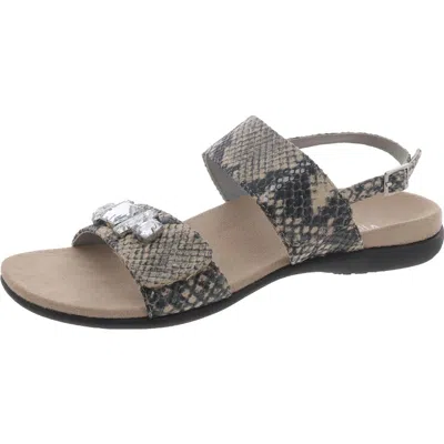 Vionic Dupre Womens Leather Embellished Slingback Sandals In Multi