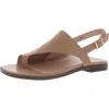 Vionic Ella Womens Leather Toe Loop Slingback Sandals In Brown