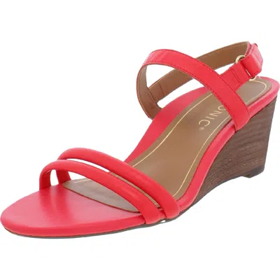 Vionic Emmy Womens Leather Ankle Strap Wedge Sandals In Multi