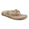Vionic Eva Toe Post Sandal In Gold