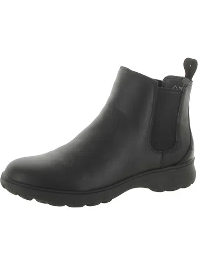 Vionic Evergreen Womens Leather Slip On Ankle Boots In Black