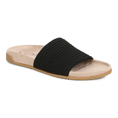 Vionic Evie Knit Slide Sandal In Black