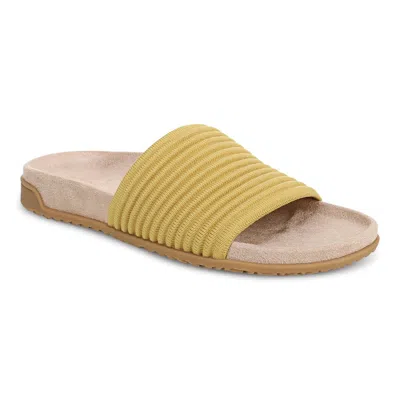 Vionic Evie Knit Slide Sandal In Yellow