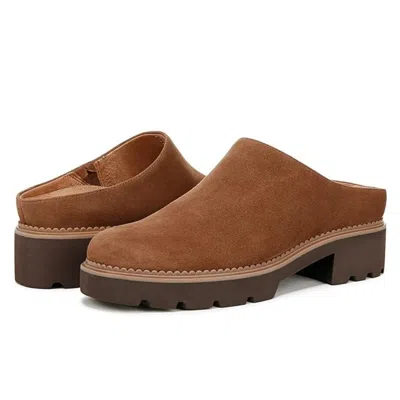 Vionic Fairfax Clogs Women's Brown Suede Square Toe Slip-on Shoes Rhs8254