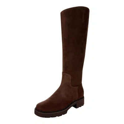 Vionic Fallbrook High Shaft Boots Chocolate Wide Calf Leather J2224l3202 Women's In Brown