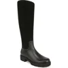 Vionic Fallbrook Water Resistant Knee High Boot In Black Suede Wc