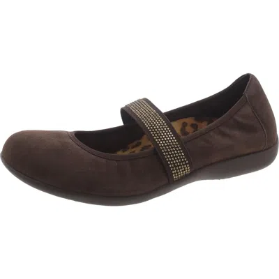 Vionic Fern Womens Padded Insole Embellished Ballet Flats In Brown