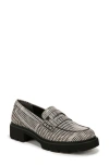 Vionic Fillmore Platform Penny Loafer In Black/ White