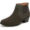 Vionic Finn Bootie Womens Dark Khaki Suede Western Ankle Boots Gal1378 In Green