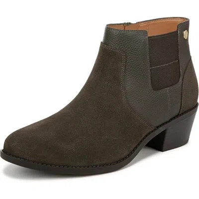 VIONIC FINN BOOTIE WOMENS DARK KHAKI SUEDE WESTERN ANKLE BOOTS GAL1378
