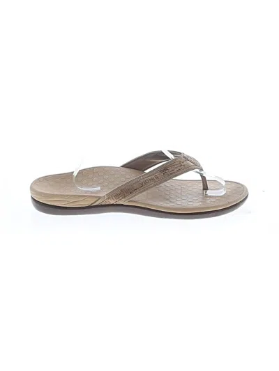 Pre-owned Vionic Flip Flops In Brown