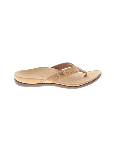 Pre-owned Vionic Flip Flops In Tan